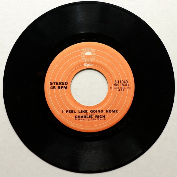 Charlie Rich - The Most Beautiful Girl / I Feel Like Going Home 45rpm 7" Single - Picture 2 of 9